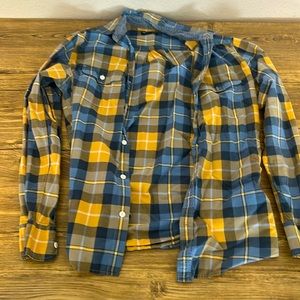 Gap Flannel Blue and Yellow